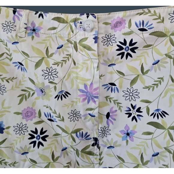 J. Jill Floral A-Line Skirt Size 16 White Multi-Color fairycore cottagecore boho - Picture 3 of 5